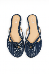 Sandale Dama C'M® Bandana Noir – Stil Urban cu Print Paisley